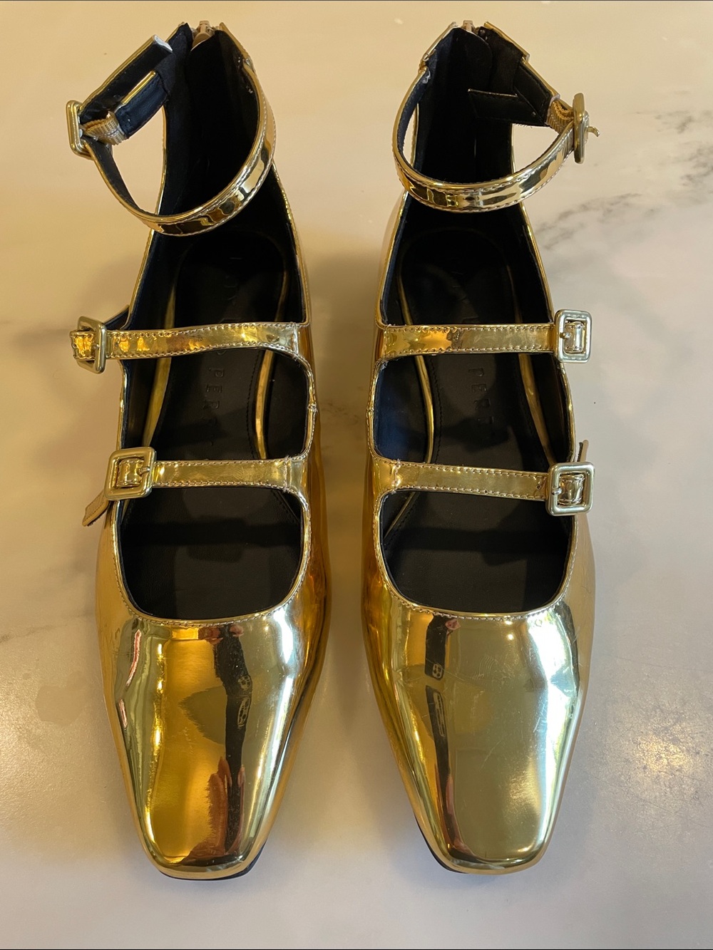 Katy Perry Collections Confidant Mary Jane in Liquid Gold Metallic, Size 10